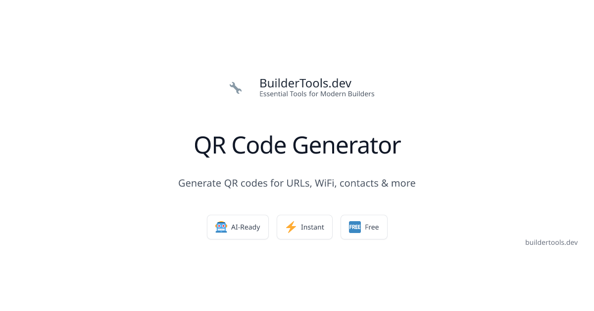 QR Code Generator - Free QR Codes | BuilderTools.dev